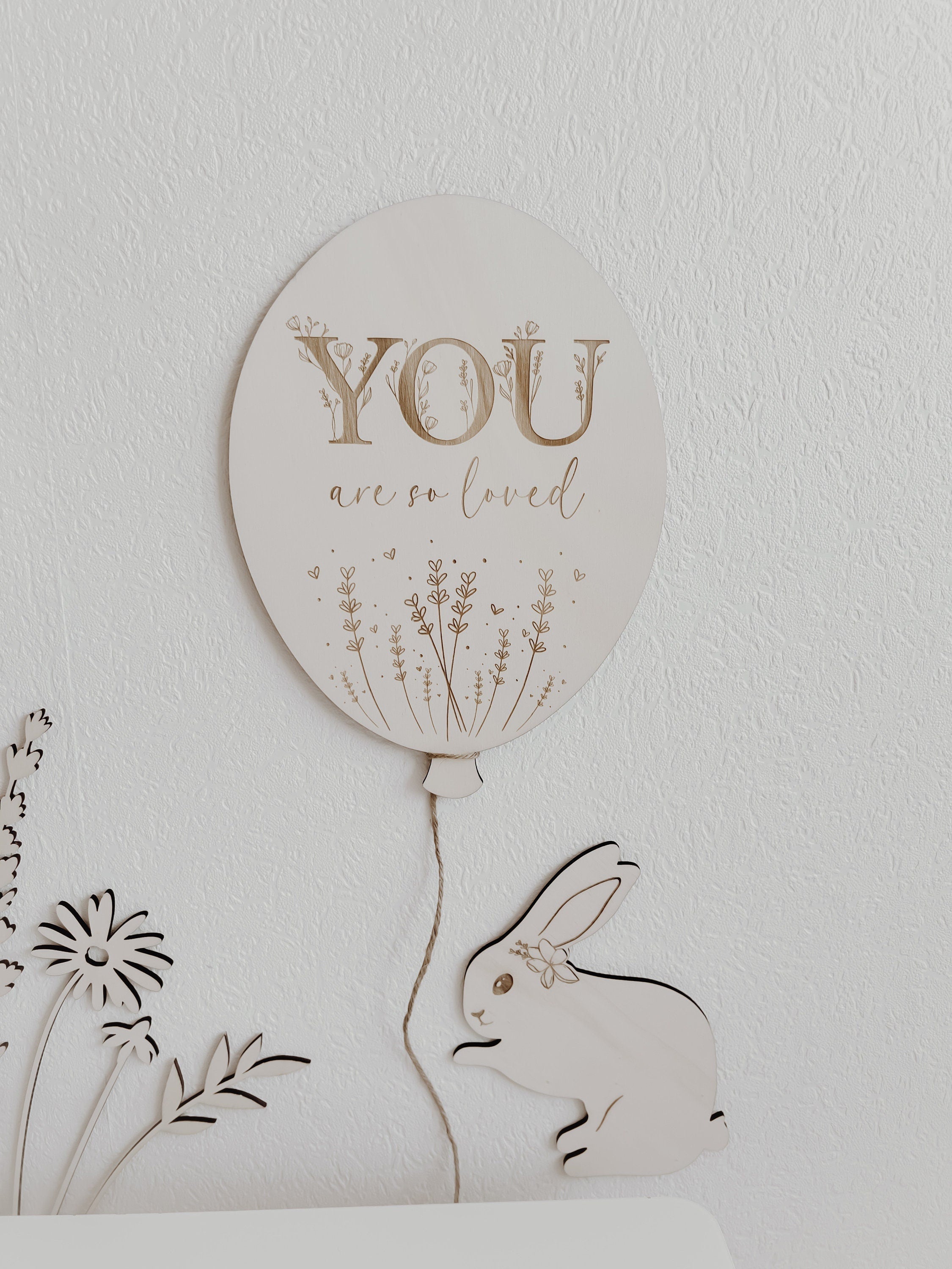 Ballon aus Holz - You are so loved - BohoWildflowerVibes