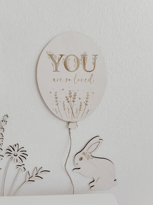 Ballon aus Holz - You are so loved - BohoWildflowerVibes