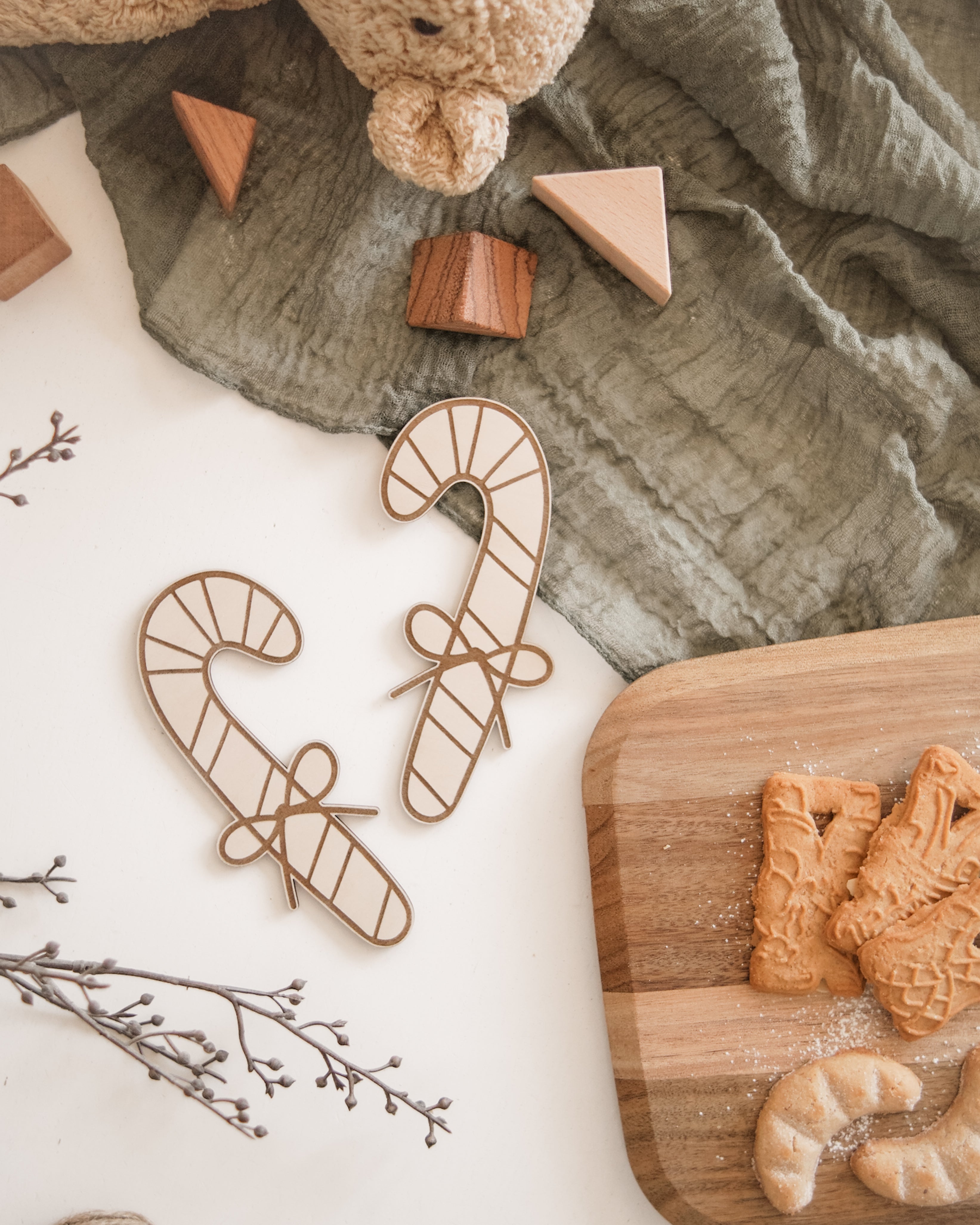 Zuckerstangen aus Holz graviert